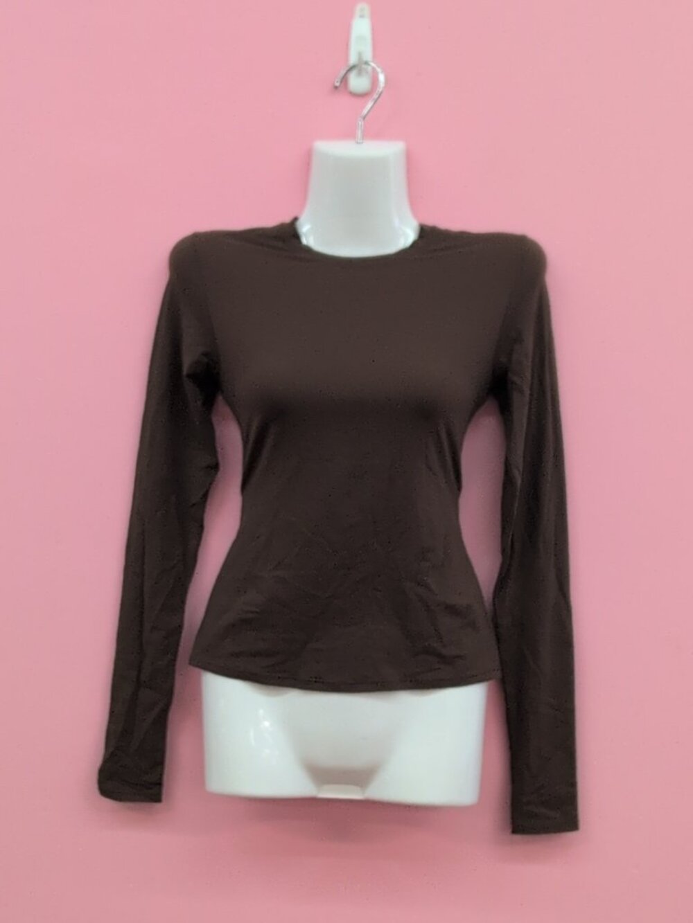SKIMS Fits Everybody Long Sleeve T-Shirt Cocoa XS NWT
